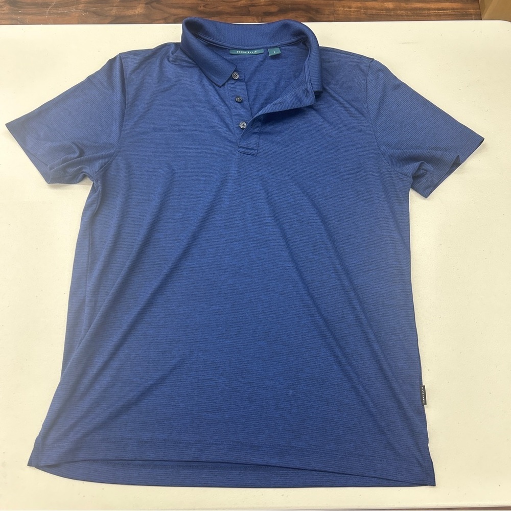 Perry Ellis Blue Polo Shirt Classic Design